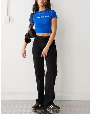 Noisy May Yolanda Mid Rise Straight Leg Jeans - Black