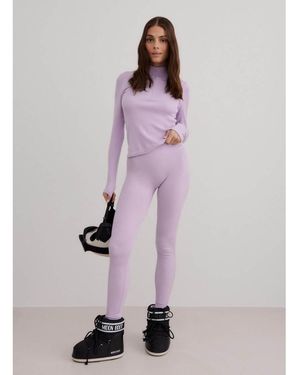 Aim'n Geribbelde Wolmix Legging - Paars