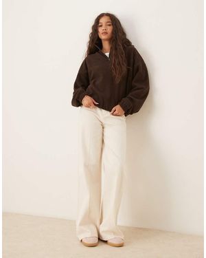 ASOS Half Zip Polar Fleece - Natural
