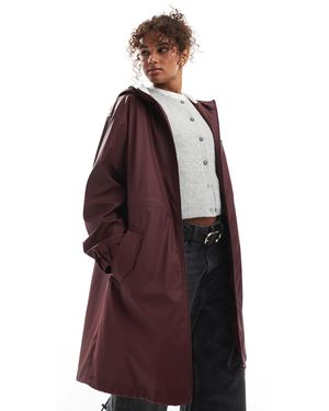 ASOS – gummierter regen-parka - Rot
