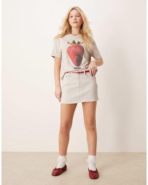 Abercrombie & Fitch Mini-jupe en jean - gris clair - Blanc