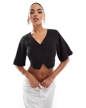 Kaiia – cropped-hemdbluse - Schwarz