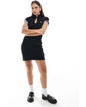 Fred Perry X Amy Winehouse Printed Trip Pique Dress - Black