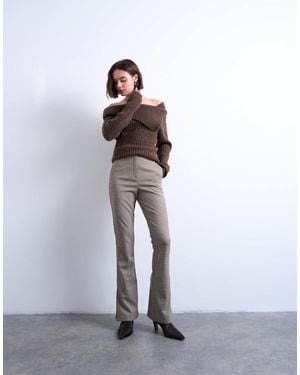 TOPSHOP Co Ord Check High Waisted Tailored Trouser - White