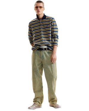 Desigual Striped Polo T-Shirt - Blue
