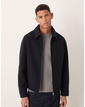 Mango Zip Through Harrington Jacket - Black