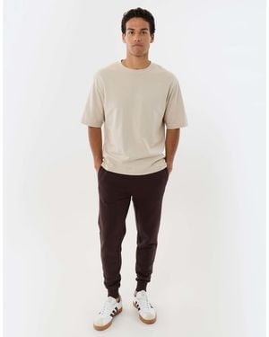 Threadbare Regular Fit Cotton Rich Joggers - Brown