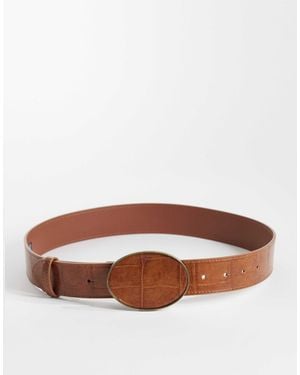 ASOS Waist And Hip Jeans Belt With Covered Oval Buckle - Brown