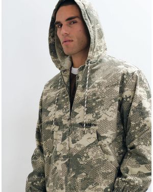 No Problemo Jacke mit baumartigem printlogo aus ripstop mit reißverschluss - Natur