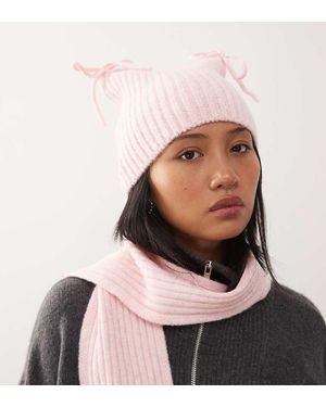 Collusion Gorro De Punto Acanalado De (Parte De Un Conjunto) - Rosa