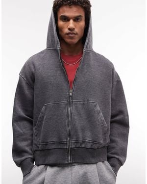 Redefined Rebel Sweat oversize à fermeture éclair - délavé - Gris
