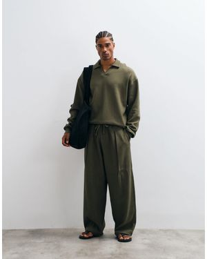 ASOS Ribbed Textured Oversized Balloon jogger - Green