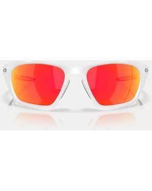 Oakley Lateralis seek collection rechteckige polarisierte sonnenbrille mit orangefarbenen verspiegelten gläsern - Rot