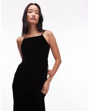 & Other Stories Midi Strap Velvet Chiffon Dress - White