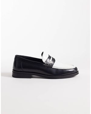 ASOS Two Tone Penny Loafers - White
