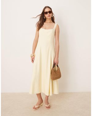 Forever New – midaxi-kleid aus leinen - Natur