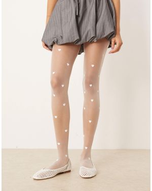ASOS Heart Pattern Tights - Gray