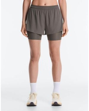 Oysho Mid Rise 2-in-1 Technical Shorts - Grey