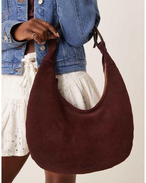 Barneys Originals Suede Shoulder Bag - Brown