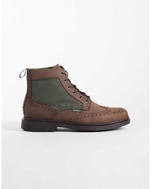 Barbour Barmoor Leather Brogue Boots - Brown