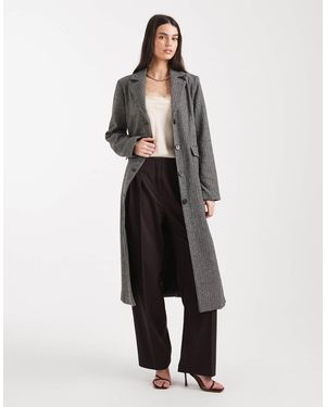 Pieces – eleganter, karierter maxi-mantel - Mehrfarbig