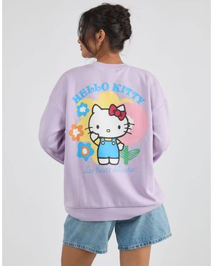 Custard Hello Kitty Flower Sweatshirt - White