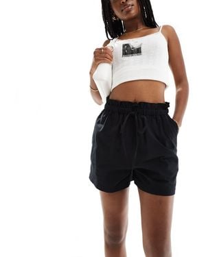 Threadbare Linen Blend Tie Waist Shorts - Black