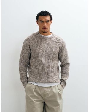 ASOS Lockerer strickpullover mit rundhalsausschnitt und melange-effekt - Grau