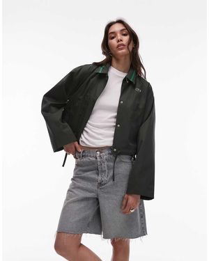 Lacoste Cropped Trucker Jacket - Black