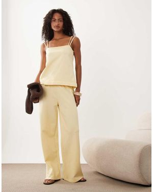 ASOS Wide Leg Drawstring Trouser Co-Ord - Natural