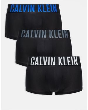 Calvin Klein Intense Power 3 Pack Microfibre Low Rise Trunks - Black
