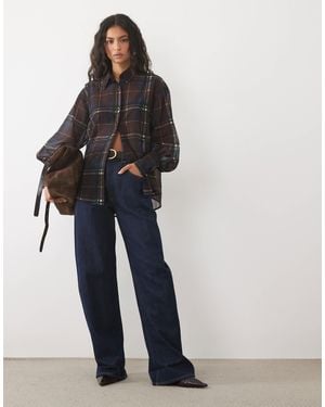 ASOS Transparentes oversize-hemd kariert - Blau
