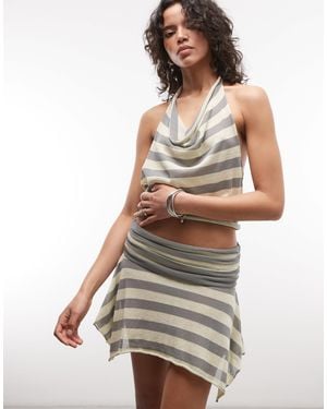 Collusion Festival Shimmer Asymmetric Mini Skirt Co-Ord - White