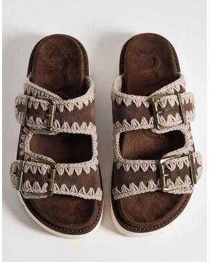 Mou Two Buckle Sandals - Brown