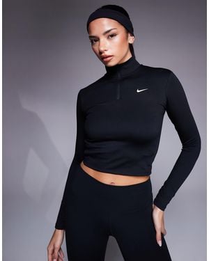 Nike Nike One Training Half Zip Fitted Long Sleeve Top - Blue