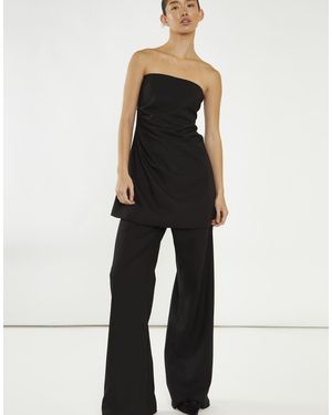 NARRATED Strapless Longline Top - Black