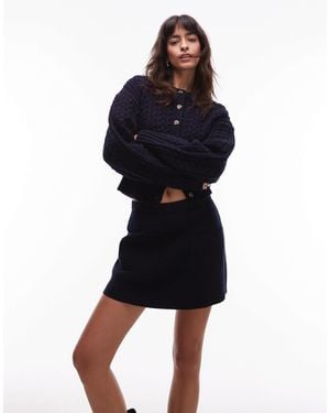 ARKET Knitted Mini Skirt With Patch Pockets - Blue