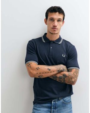 Fred Perry Poloshirt Met Dubbele Bies - Blauw