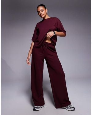 River Island Clean Wide Leg Joggers - Purple