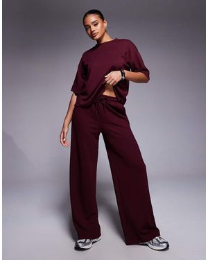 River Island Clean Wide Leg Joggers - Purple
