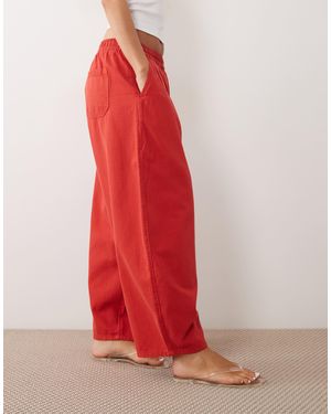 ASOS Pull On Tie Waist Pants - Red