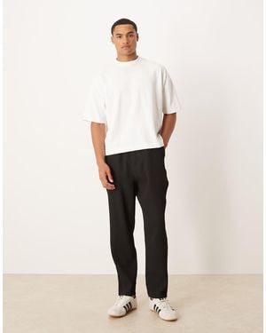 ASOS Toelopende Plissé Broek - Wit