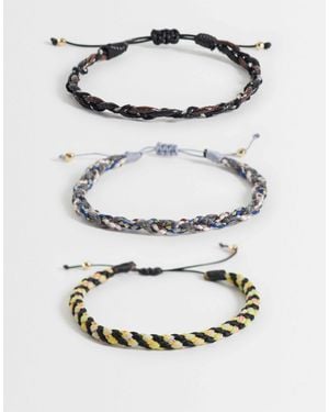 ASOS 3er-pack armband mit gedrehtem flechtseil - Grau