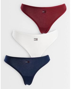 Tommy Hilfiger Heritage 3-Pack Strings Met Strasslogo - Paars