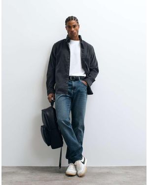 SELECTED Regular Fit Corduroy Shirt With Buttonned Collar - Blue