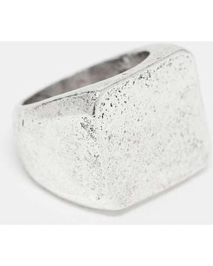 ASOS Chunky Signet Ring With Squared-off Design - White