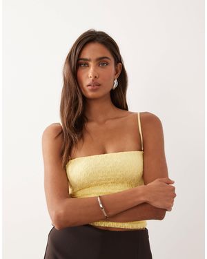 Oh Polly Broderie Removable Straps Bandeau Top - Brown