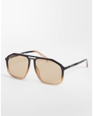 Quay Gafas De Sol Marrones Y Sepia Extragrandes De Estilo Aviador Studio Sesh De Quay - Neutro