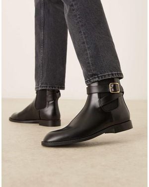 Mango Botines Negros Con Detalle De Hebilla De