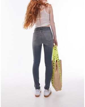 TOPSHOP Vaqueros Deslucido De Talle Alto Y Corte Pitillo Jamie De - Azul
